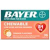 Bayer Low Dose Aspirin Pain Reliever, 81mg, Chewable Tablets Orange