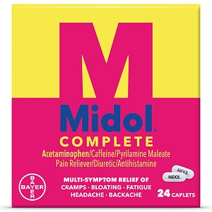Midol Complete Pain Reliever/Diuretic/Antihistamine Caplets image