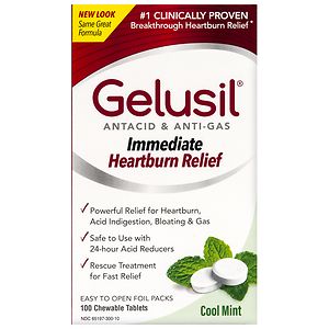 Gelusil Antacid, Anti-Gas Chewable Tablets Mint image