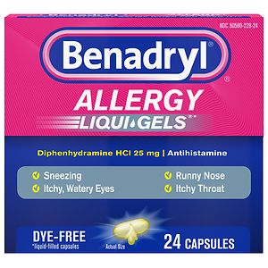 Benadryl Dye-Free Allergy Relief, Liqui-gels Benadryl Dye-Free Allergy Relief, Liqui-gels