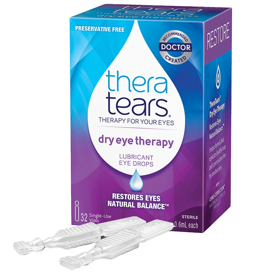 TheraTears Lubricant Eye Drops 32 Single Use Containers Walgreens