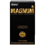 Trojan Magnum Lubricated Latex Condoms, Large