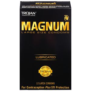  Trojan Magnum Lubricated Latex Condoms Large 