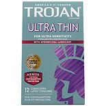 Trojan Ultra Thin For Ultra Sensitivity Spermicidal Lubricated Premium Latex Condoms product image