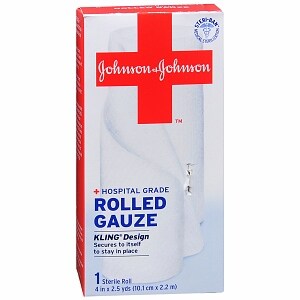Johnson & Johnson Hospital Grade Rolled Gauze, 4 in. x 2.5 yds