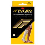 FUTURO Therapeutic Support Open Toe/Heel, Knee High, Firm Compression, Beige, M