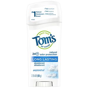 Tom's of Maine Long Lasting Natural Aluminum Free Deodorant Stick, Unscented