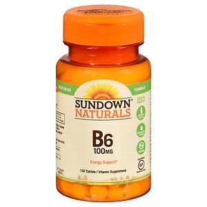  Sundown Naturals Vitamin B6, 100mg, Tablets 