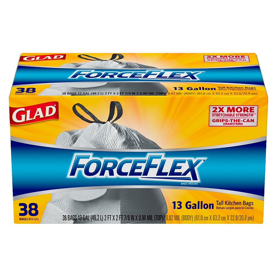 Glad ForceFlex Tall Kitchen Drawstring Trash Bags Walgreens