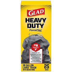 Glad Force Flex Forceflex Drawstring Trash-Garbage Bags Extra Strong