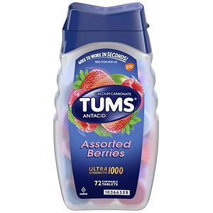 Tums Ultra Strength 1000 Antacid with Calcium Chewable Tablets Strawberry image