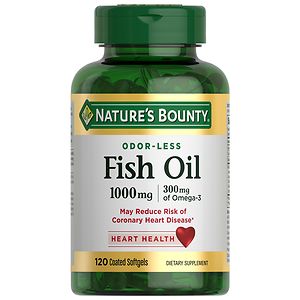  Nature's Bounty Odorless Fish Oil 1000 mg Dietary Supplement Softgels 