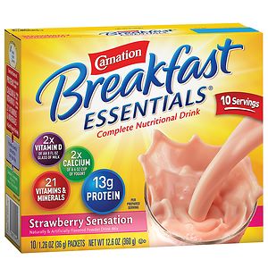  Carnation Breakfast Essentials Complete Nutritional Drink, Packets Strawberry Sensation 