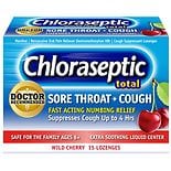 Chloraseptic Total Sore Throat + Cough Lozenges Sugar Free Wild Cherry