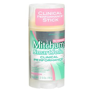 Mitchum for Women SmartSolid Clinical Performance, Antiperspirant & Deodorant Invisible Stick, Powder