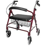 Lightweight Extra-Wide Rollator - 375 lb Weight CapacityBurgundy wag-Lightweight Extra-Wide Rollator - 375 lb Weight CapacityBurgundy
