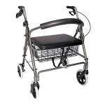 Duro-Med Rollator Bariatric-  Holds Up To 375 Lbs - Titanium