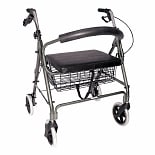 Lightweight Extra-Wide Rollator - 375 lb Weight CapacityTitanium wag-Lightweight Extra-Wide Rollator - 375 lb Weight CapacityTitanium