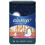 Always Fresh Ultra Thin Pads with Flexi-Wings ScentedClean Fresh Scent,Overnight