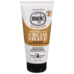  Magic Shave Razorless Cream Shave, Bald Head Smooth Head Maintenance Light Fresh Scent 