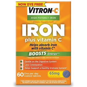  Vitron-C Iron Supplement Plus Vitamin C, Coated Tablets 