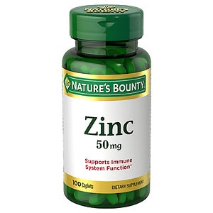  Nature's Bounty Chelated Zinc 50 mg Gluconate, Caplets 