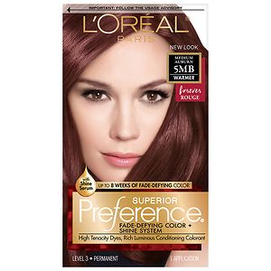 L'Oreal Preference Fade Defying Color & Shine System, Permanent, Medium Auburn 5MB