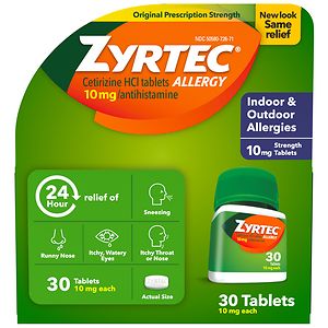 Zyrtec Allergy, 24 Hour 10 mg, Tablets