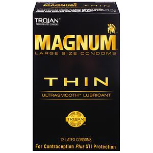 Trojan Magnum Lubricated Latex Condoms, Thin Large image