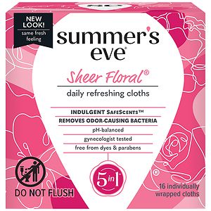 Summer's Eve Cleansing Cloths for Sensitive Skin Sheer Floral image