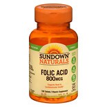 Sundown Naturals Folic Acid 800 mcg Dietary Supplement Tablets product image