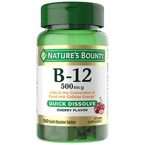 Nature's Bounty B-12 500mcg Microlozenges, Cherry Flavor 100ct