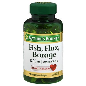 Nature's Bounty Omega 3-6-9 Fish, Flax, Borage 1200 mg softgels