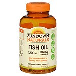 Sundown Naturals Extra Strength Fish Oil, 1200mg, Softgels