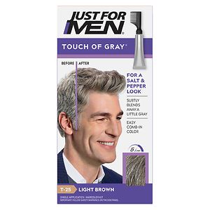 Just For Men Touch of Gray Hair Treatment, Light Brown - Gray T-25
