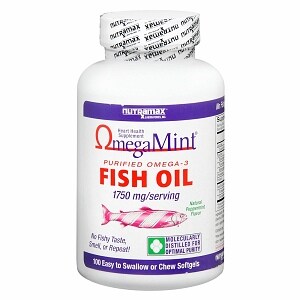 OmegaMint Purified Fish Oil,1500mg Peppermint Flavored Softgels