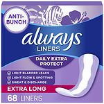 Always Xtra Protection Daily Liners for Sizes 14+, Double Pack, Extra Long, 68 ea