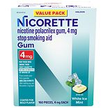 Nicorette Stop Smoking Aid Gum 4 mg White Ice Mint