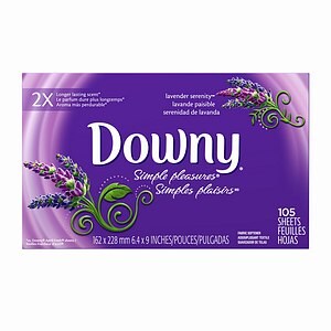 Downy Simple Pleasures Fabric Softener Dryer Sheets, Lavender Serenity
