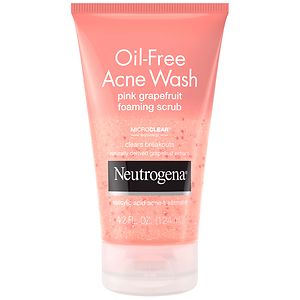  Neutrogena Oil-Free Acne Wash Pink Grapefruit Foaming Scrub 