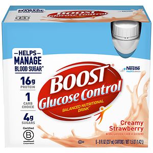 Boost Glucose Control Nutritional Drink, Bottles, Strawberry