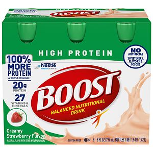 Boost High Protein Complete Nutritional Drink, Bottles, Creamy Strawberry