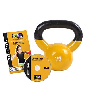 GoFit Premium Kettle Bell with DVD 10lb Yellow