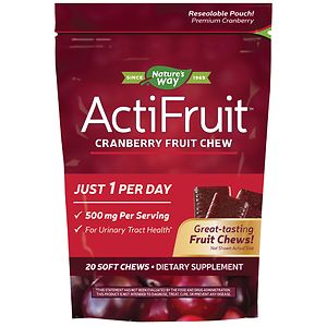 Enzymatic Therapy ActiFruit Cranberry Supplement with Cran-Max, Soft Chews