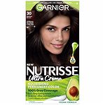 Garnier Nutrisse Nourishing Color Creme with Fruit Oil Concentrate, Darkest Brown 30 (Sweet Cola)