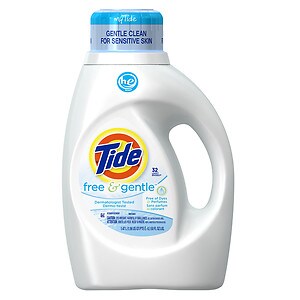 Tide Liquid Detergent, Free & Gentle,  High Efficiency, 32 Loads, Fragrance free