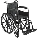 Drive Medical Wheelchair 16-inch Silver Sport 2 with Fixed Arms and Swing-Away Footrests-Silve 16 inch