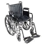 Drive Medical Wheelchair 20-inch Silver Sport 2 with Detachable Desk Arms and Swing-Away Footr20 inch