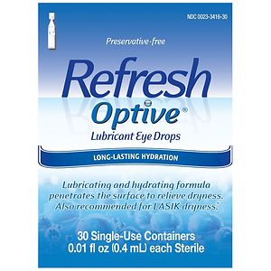 Refresh Optive Sensitive Preservative-Free Lubricant Eye Drops