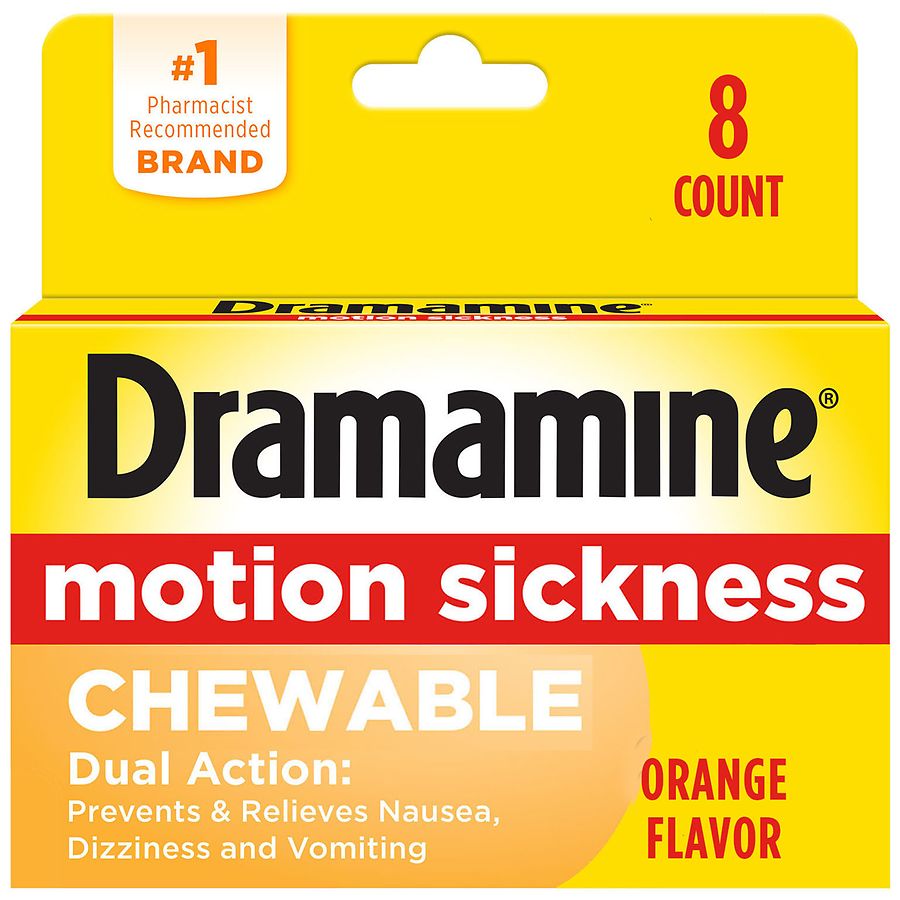 Dramamine Motion Sickness Relief Chewable Tablets Orange Walgreens